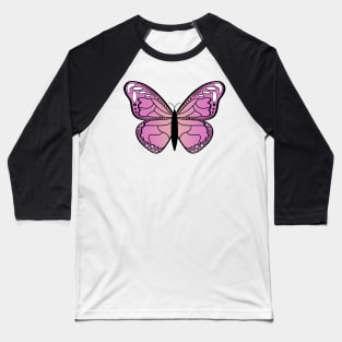 Pink Butterfly Baseball T-Shirt